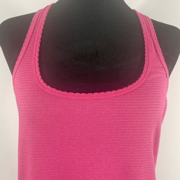 Lululemon Pink Stripped, Racerback Tank, Scallop hem, Size Small - Picture 9 of 10